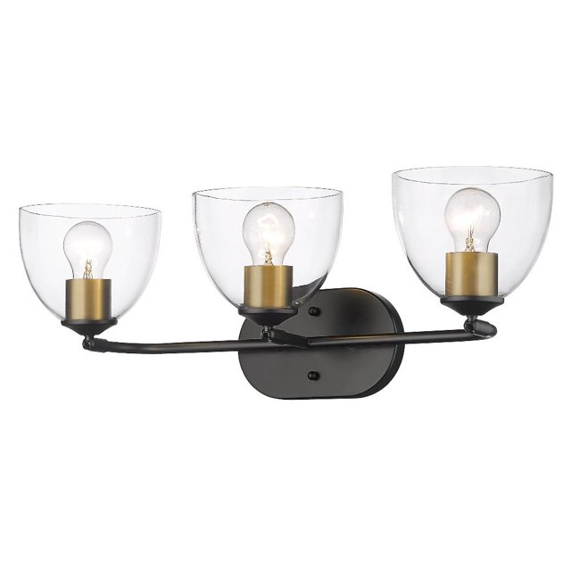 Golden Lighting Roxie 3 Light Bath Vanity in Matte Black