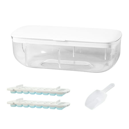 

huntermoon High-capacity Ice Cubes Moulds 48 Grids Kithcen Tools PP ABS 1PC Silicone With Container Bowl 24 Compartment