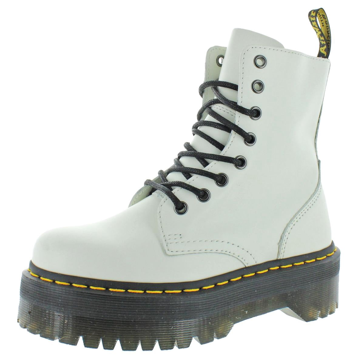 Dr. Martens White Leather Gender Neutral Jadon Platform Combat Boots Dr. Martens Jadon White Leather Platform Zipper Combat Boots  main image 2