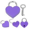 thumbnail image 4 of 2 juegos de candado de corazón de Metal, candado exquisito colorido, suministros de artesanía para el hogar con llaves, 30x39mm, color morado, 4 of 7