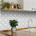 thumbnail image 2 of Mi Alma Gray Floral Peel & Stick Vinyl Backsplash Tiles 5x5, 24 pcs, 2 of 11