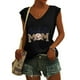 thumbnail image 2 of Camisetas sin mangas con cuello en V de verano para mujer, camisetas de manga corta con estampado de elementos de béisbol Retro OAVQHLG3B Store  lin121212, 2 of 5