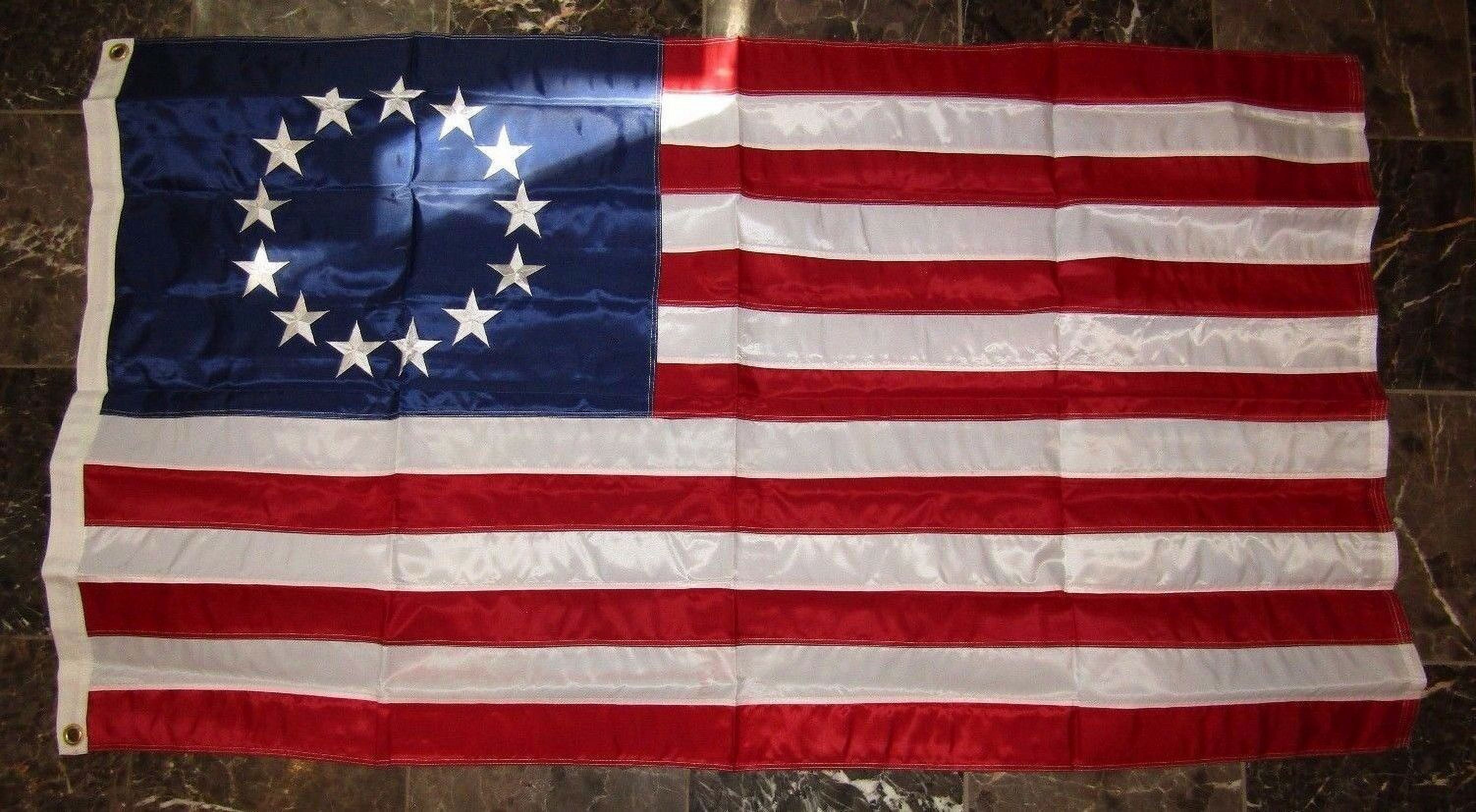 3x5 Embroidered Betsy Ross USA 200D Sewn Nylon Flag 5x3 Flag Banner (B4L)