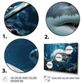 thumbnail image 3 of Designart "Teal Grey Shark Marine Euphony" Animals Floater Framed Canvas Print, 3 of 7