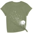 thumbnail image 2 of Bovemsi Women's Spring Round Neck Dandelion Printed Loose Casual Short Sleeved T Shirt, Green Women's Summer Short Sleeve T-Shirts, XL, 2 of 4