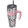 thumbnail image 2 of 40oz Tumbler,Pink Christmas Santa and Tree Pattern Insulated Tumblers with Removable Handle,Stainless Steel Double Vacuum Coffee Tumbler Cup with Straw for Home,Office,Travel,Party, 2 of 5