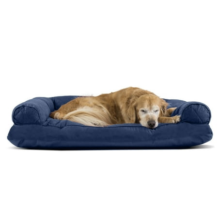 UPC: 0842229105278 | FurHaven Pet Products | Quilted Pillow Sofa Pet Bed for Dogs & Cats Navy Jumbo