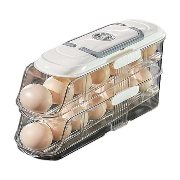 Kitchen Automatic Egg Slide Egg Box, Refrigerator Side Door Egg Rack