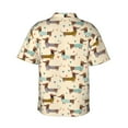 thumbnail image 3 of Uemuo Dachshund Dog Printed Regular Fit Short Sleeve Casual Hawaiian Shirt for Men,Aloha shirt,Tropical shirt,Floral print shirt,Vacation Beach shirt-3X-Large, 3 of 9