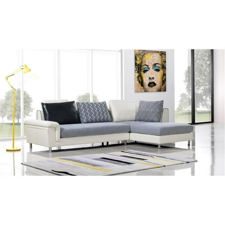 Pemberly Row Gray Color With Fabric Sectional Right Facing Chaise