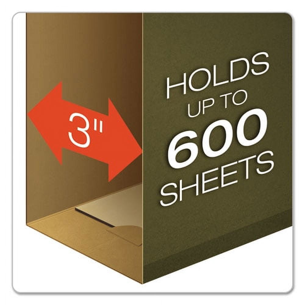 "Extra Capacity Reinforced Hanging File Folders With Box Bottom, Letter Size, 1/5-Cut Tab, Standard Green, 25/box | Bundle of 2 Boxes"
