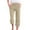 002_Khaki, variant on Linen Womens Capri Pants 2026 Spring Summer Crop Lounge Loose Fit Cotton Soft Gifts for Teachers Army Green