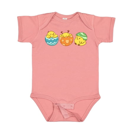 

Inktastic Cute Easter Chicks Hatching from Decorated Eggs Gift Baby Boy or Baby Girl Bodysuit