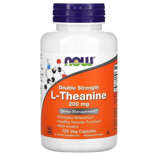 NOW FOODS L-TEANINA DE DOBLE POTENCIA 200 MG 120 VEGCAPS