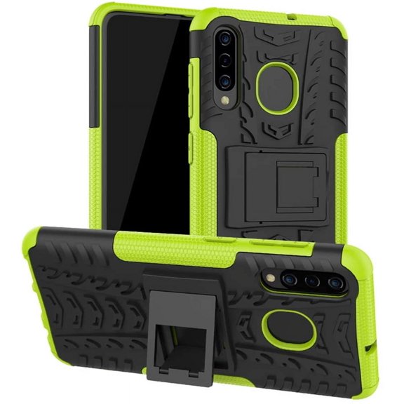 Samsung Galaxy A20 Green Case Shockproof Heavy Duty Tough Kickstand Protective Rugged Case Cover