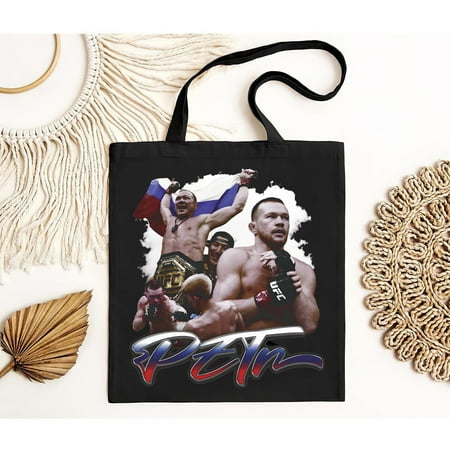 vintage Petr Yan No Mercy MMA Vintage 90s Retro Graphic Collage Tote Bag-TH23227