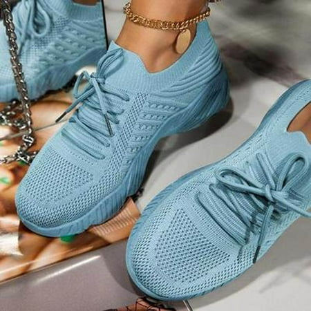 

Zpanxa Running Shoes Womens Summer Plus Size Fashion Casual Mesh Breathable Women s Sports Shoes Shoes for Women Light Blue 40
