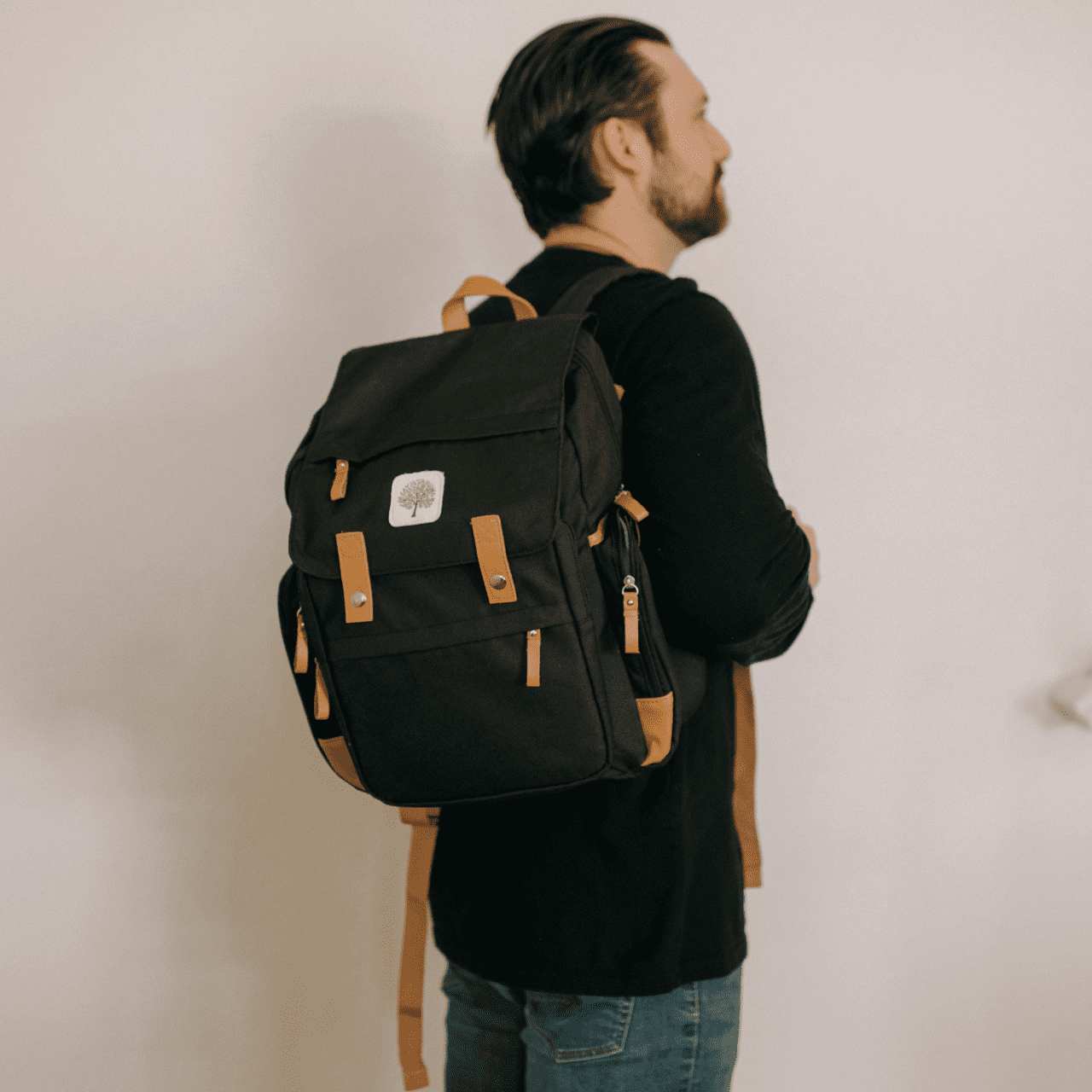 Parker Baby Co. Diaper Backpack with Changing Pad, Insulated Pockets & Stroller Straps, Black