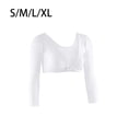 thumbnail image 4 of Minnieouse Camiseta Sexy para mujer, abrigo de manga larga transparente con cuello en V, Tops de perspectiva de malla superior, camisa corta de Prendas para la parte del cuerpo S, 4 of 6