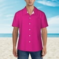 thumbnail image 2 of Xecao Darkmagenta print Hawaiian shirt - a stylish short-sleeve button-down for men, perfect for casual beach and tropical outings., 2 of 9