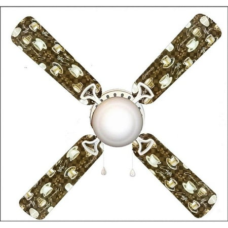 

888 Cool Fans F42-0001020 42 in. Coffee Talk 4-Blades Ceiling Fan with Schoolhouse Lamp