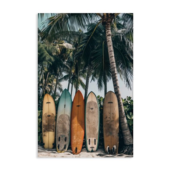 Stupell Industries Tropical Vintage Surfboard Lineup Canvas Art, 16 x 24, by Creative Studio