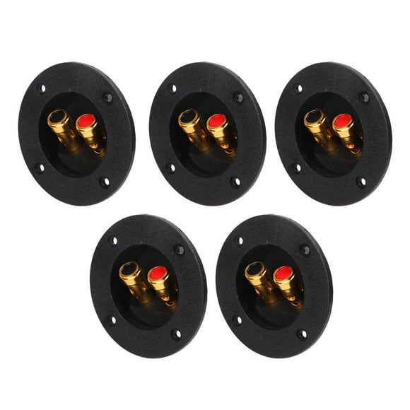 Subwoofer Box Terminal, Double Binding Posts Black 2 Way Speaker Box Easy Connection OD 75mm ID 48mm For Car RV Boat
