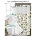 thumbnail image 4 of No Hook Cloth Fabric Shower Curtain with Snap in Liner, White Daisies Waterproof Shower Curtains Set with See Through Top Window, Pastoral Farmhouse Botanical Flowers Leaf Bath Curtains 36"x72", 4 of 6