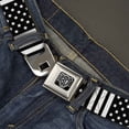 thumbnail image 2 of Buckle-Down Belt, Seatbelt Buckle Belt, American Flag Close Up Black White, 34 to 52 Inches, 2 of 9