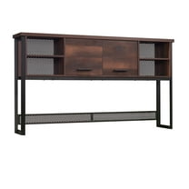 Sauder Briarbrook Engineered Wood and Metal Large Hutch in Barrel Oak