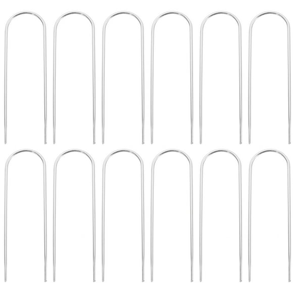 KAKOWELY 12pcs U-shaped Landscape Staples Yard Stakes Weed Barrier Fabric Fixed Stakes,5.91X"X1.38"X0.12"