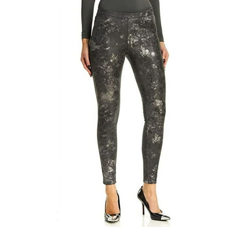 HUE Metallic Faux Suede Leggings Large