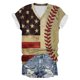 thumbnail image 1 of Camiseta de Manga Corta con Cuello en V Impresa para Uso Casual Y de Fiesta, Camiseta de Moda Patriótica, Todo el Uso de Temporada, 1 of 4