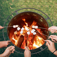 thumbnail image 3 of Yaheetech Round Fire Pit with Stars Moons Pattern, Black, 3 of 10