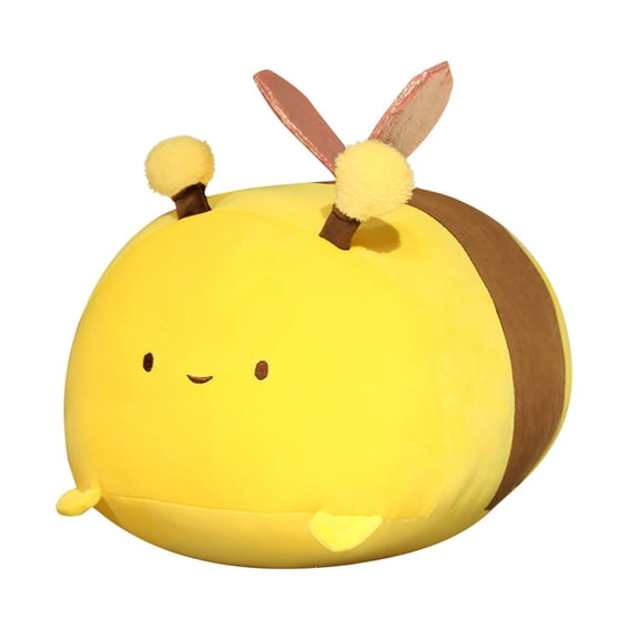 Non-deformable Stretch Fabric Pillow Bee Plush Pillow Soft Safe Stuffed Animal Toy for Home Decor Nap Time Birthday Gift Pillow