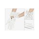 thumbnail image 3 of Guantes de cuero sintético para mujer Inspire Chic, guantes de longitud de muñeca punk gótica con lazo con tachuelas, talla única, dedos completos, blanco, 3 of 6
