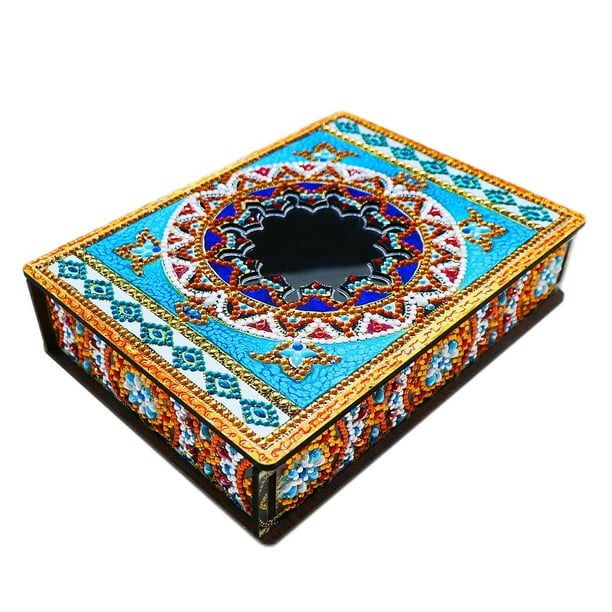 Caja de pintura de diamantes DIY Arte de mosaico D Caja de madera de mosaico de diamantes para escritorio Hogar EstiloC