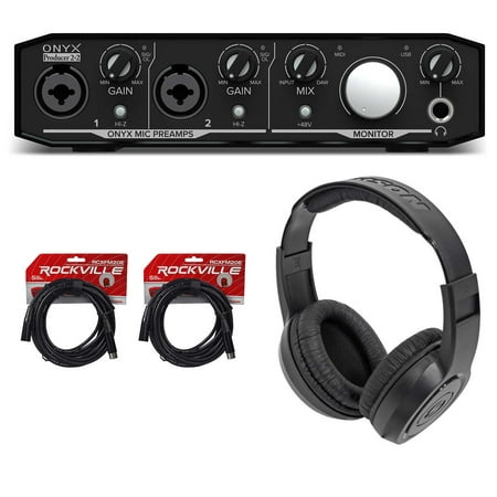 Mackie Onyx Producer 2.2 USB MIDI Recording Studio Interface+Headphones+Cables