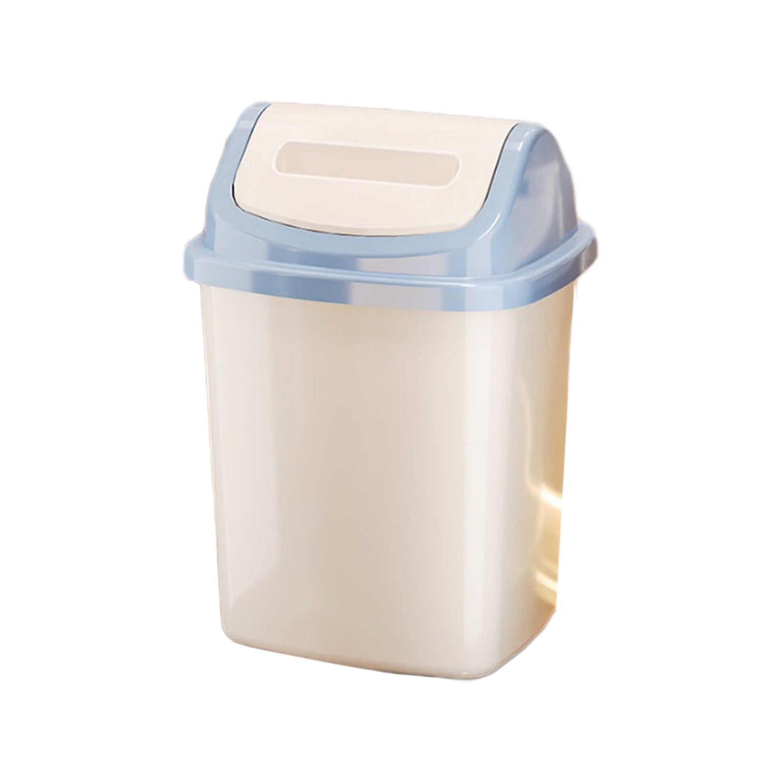 Ke1Clo Bathroom Trash Can with Lid, Small Garbage Trash Can with Press Lid, Plastic Garbage Cans for Kitchen Toilet Office Bedroom Living Room