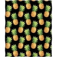 thumbnail image 2 of Pineapple Blanket Gifts for Women Girls Mom, Tropical Fruits Decoration for Home Bedroom Living Room Chair Office, Soft Comfort Fuzzy Lightweight Throw Blankets Black 50"x60", 2 of 5