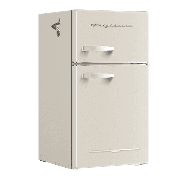 Frigidaire, 3.1 Cu. Ft. 2 Door Retro Compact Refrigerator , Built-In Side Bottle Opener, Cream