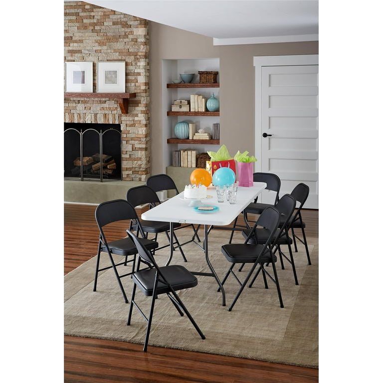 Mainstays Steel Folding Chair in Black 4 Pack