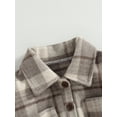 thumbnail image 5 of Aunavey Baby Boy Girl Flannel Plaid Shirt Romper Lapel Button Down Bodysuit Tops Fall Winter Clothes, 5 of 8