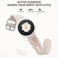 thumbnail image 5 of Comvin Flower Engraved Band Compatible with Samsung Galaxy Watch 8 Band 40mm 44mm/Galaxy Watch 8 Classic 46mm, Cute Soft Silicone Band with Charms Accessories for Women (With Band), 5 of 6