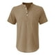 thumbnail image 4 of Mens Casual Manga Corta Botón Abajo Camisas, Verano Color Sólido, Cuello de Soporte Bolsillo Camisa Turndown, 4 of 9