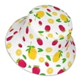 thumbnail image 3 of Disketp Strawberry And Lemon Print Reflective Bucket Hat Beach Hat Summer Travel Sun Hats Fisherman Cap, 3 of 8