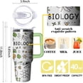 thumbnail image 2 of 40oz Biology Teacher Gifts Bio Tumbler with Handle and Straw, Biological Stainless Steel Insulated Cup with Lid, Travel Coffee Mug Water Bottle, Birthday Gifts for Women Men, 2 of 6