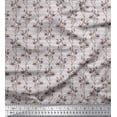 thumbnail image 1 of Soimoi Gray Heavy Canvas Fabric Stripe & Flower Print Sewing Fabric Yard 58 Inch Wide, 1 of 6