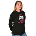 thumbnail image 4 of Nip This Problem Pink Ribbon BCA Women's Long Sleeve T Shirt Brisco Brands X, 4 of 6