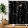 thumbnail image 2 of LFEEY Black Gold Abstract Marble Shower Curtain, Waterproof Fabric Machine Washable with Hooks for Bathroom, 72x84 inch, 2 of 5
